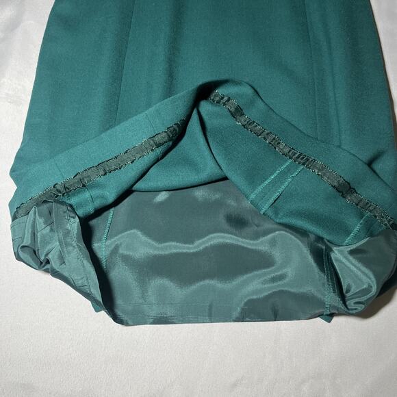 Vintage Richard Warren Sheath Dress w/ Blazer Sz 6 Green White 100% Wool Career - Picture 9 of 10